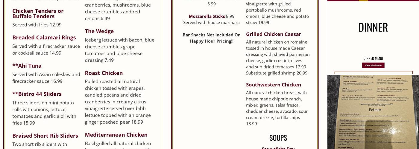 Bistro 44 Menu