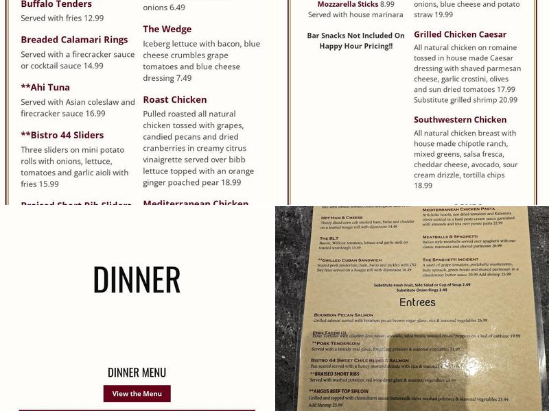Bistro 44 Menu