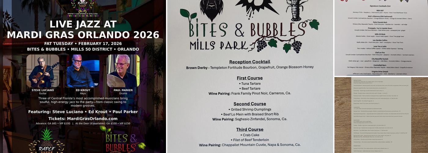 Bites & Bubbles Menu