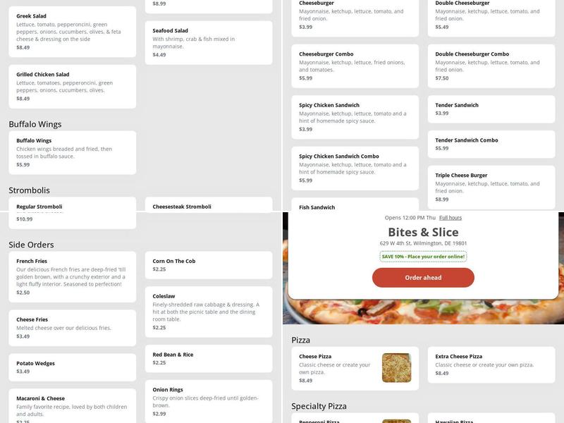 Bites & Slice Menu