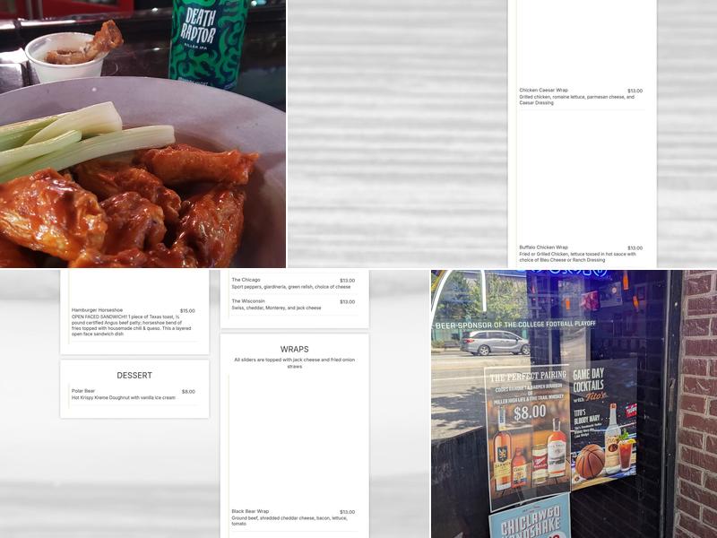 Black Bear Tavern Menu