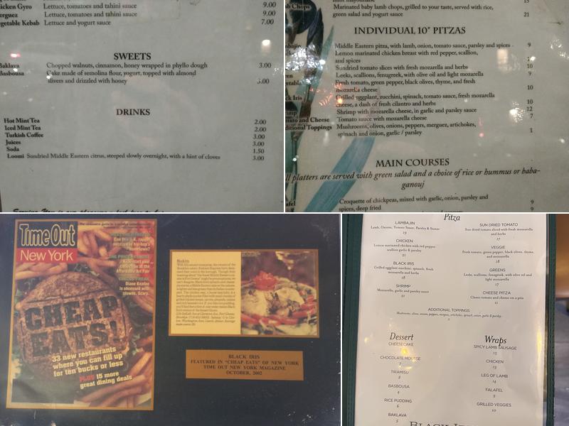 Black Iris Menu