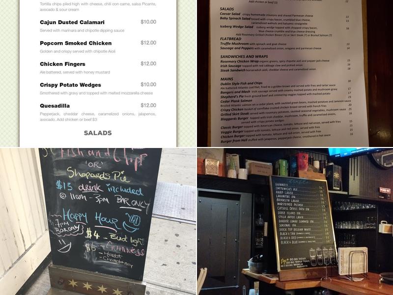 Blaggards Pub Menu
