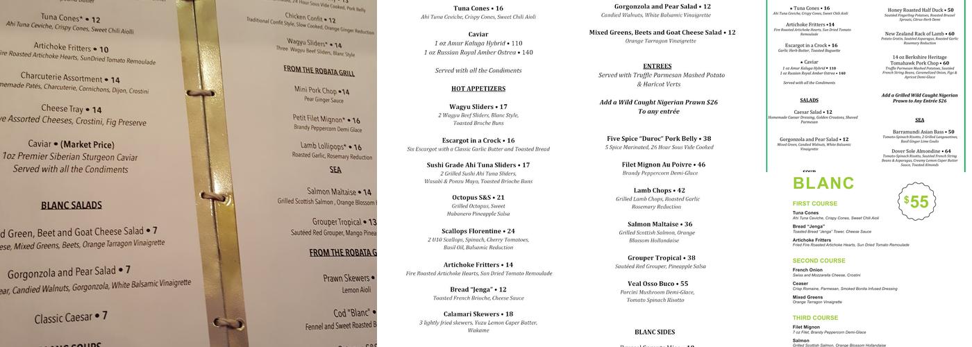 BLANC Menu