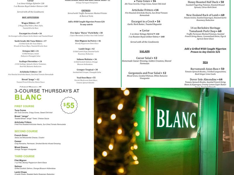 BLANC Menu