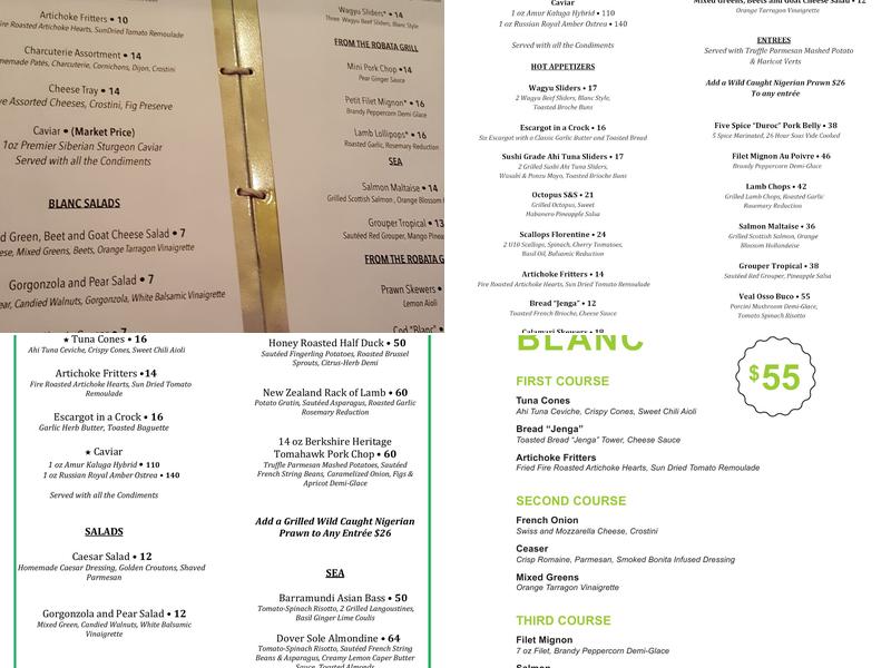 BLANC Menu