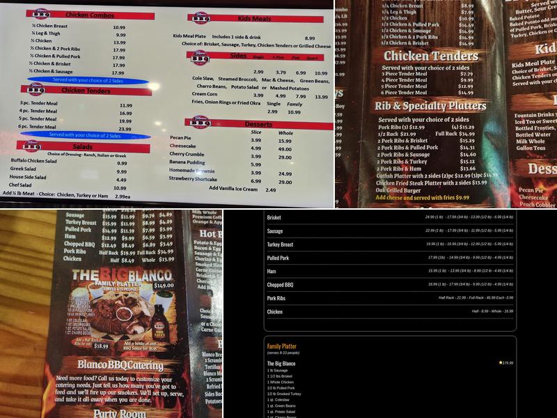 Blanco BBQ Menu