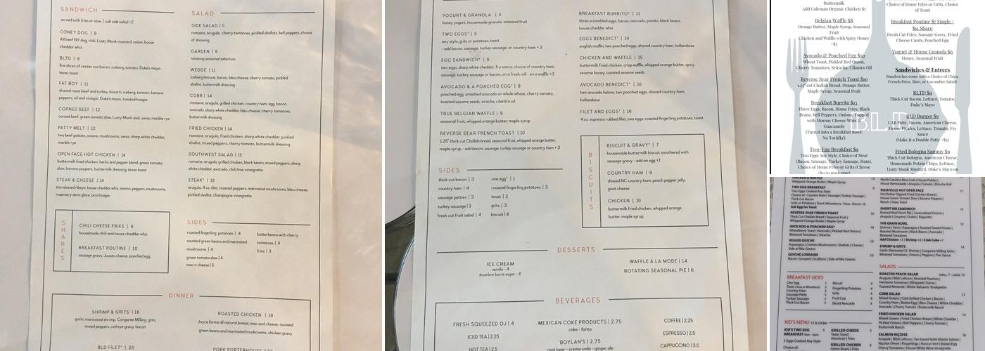 BLD Diner Menu
