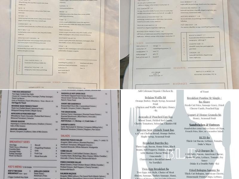 BLD Diner Menu