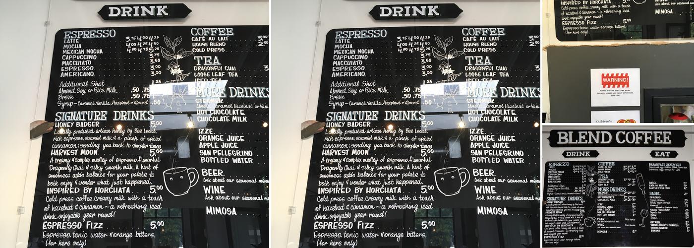 Blend Coffee Menu