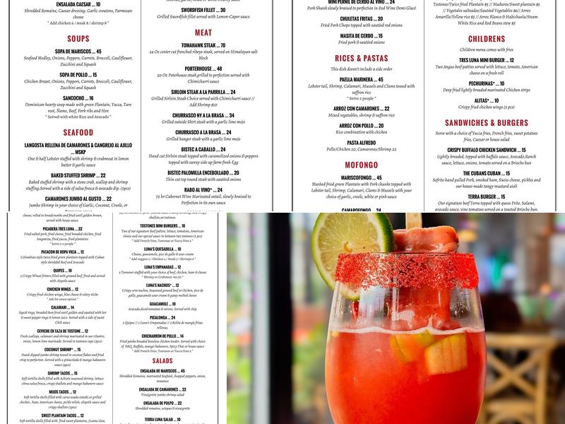 Terra Luna Providence Menu