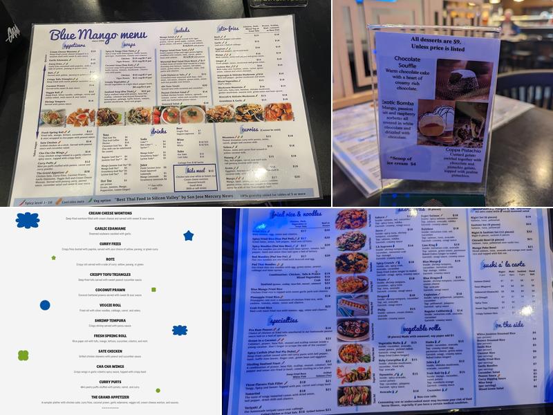 Blue Mango Menu