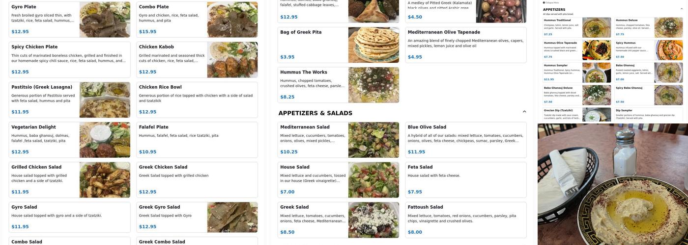 Blue Olive Grill Menu