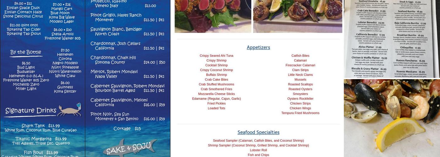 Blue Water Seafood and Crab Menu