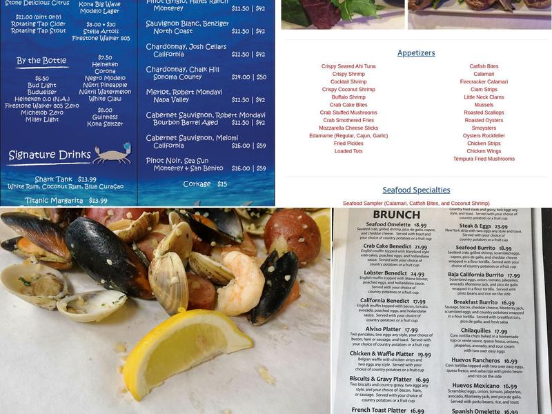 Blue Water Seafood and Crab Menu
