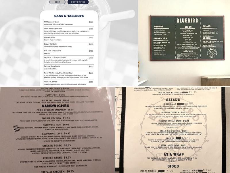 Bluebird Menu