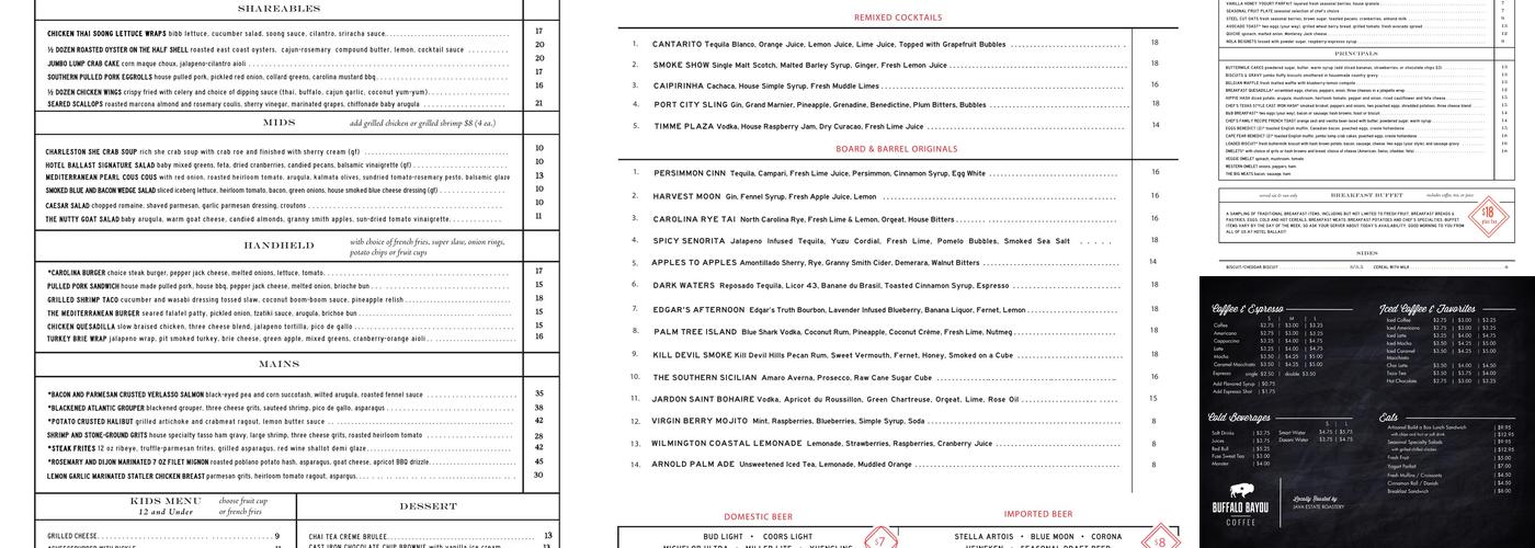 Board & Barrel Menu