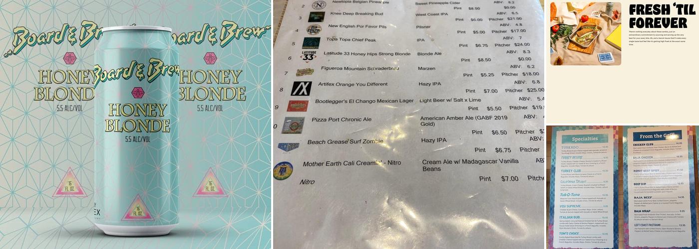 Board & Brew - Oceanside Menu