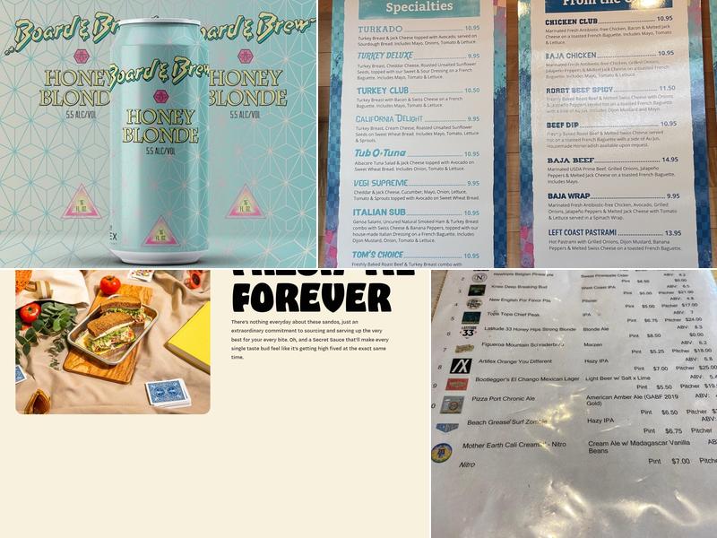 Board & Brew - Oceanside Menu