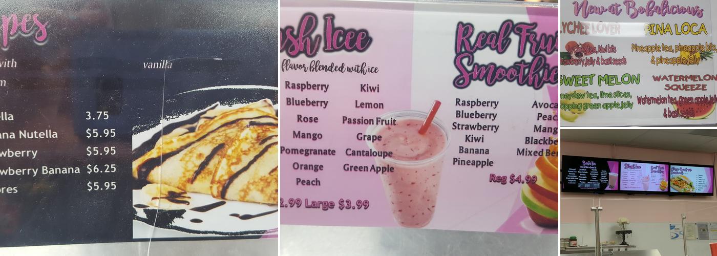 Bobalicious Menu