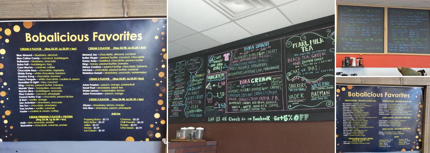 Bobalicious Bubble Tea Menu