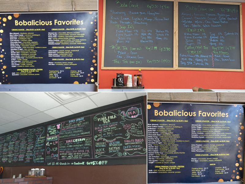 Bobalicious Bubble Tea Menu