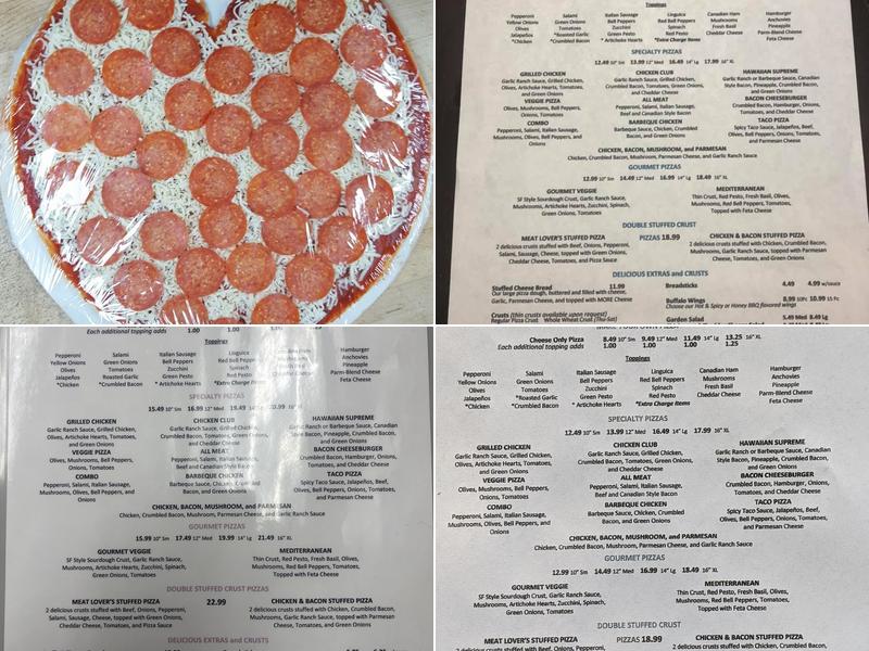 Bobs Take n Bake Pizza Menu