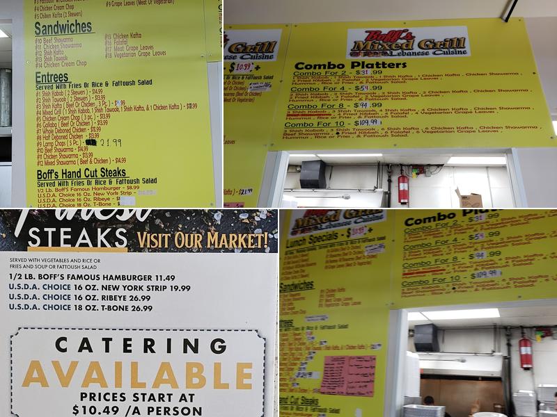 Boff's Middle Eastern Cuisine Menu