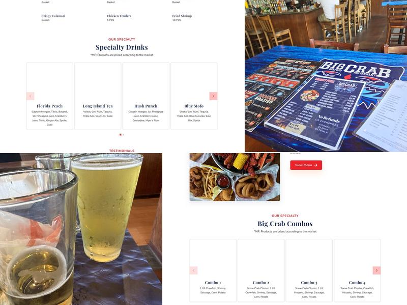 Big Crab Menu