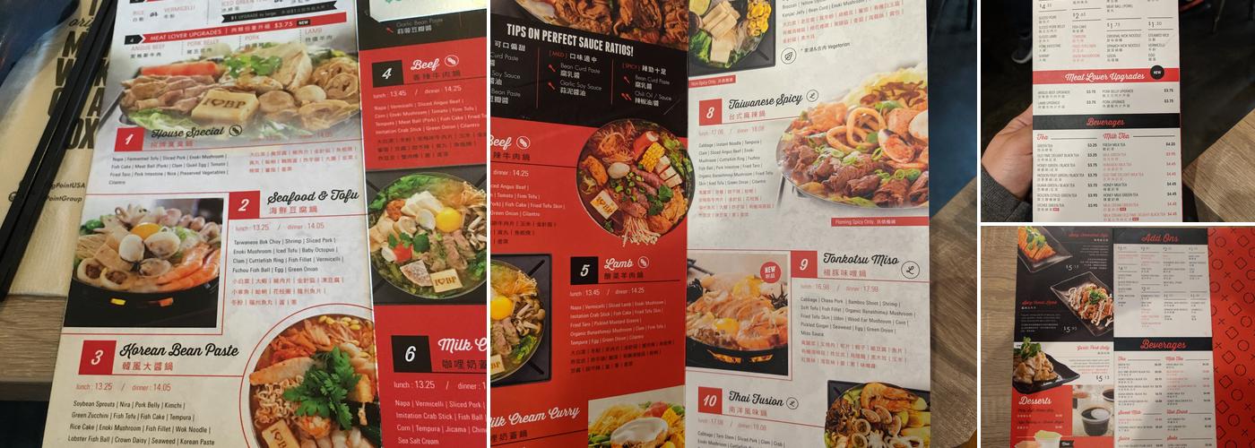 Boiling Point Menu