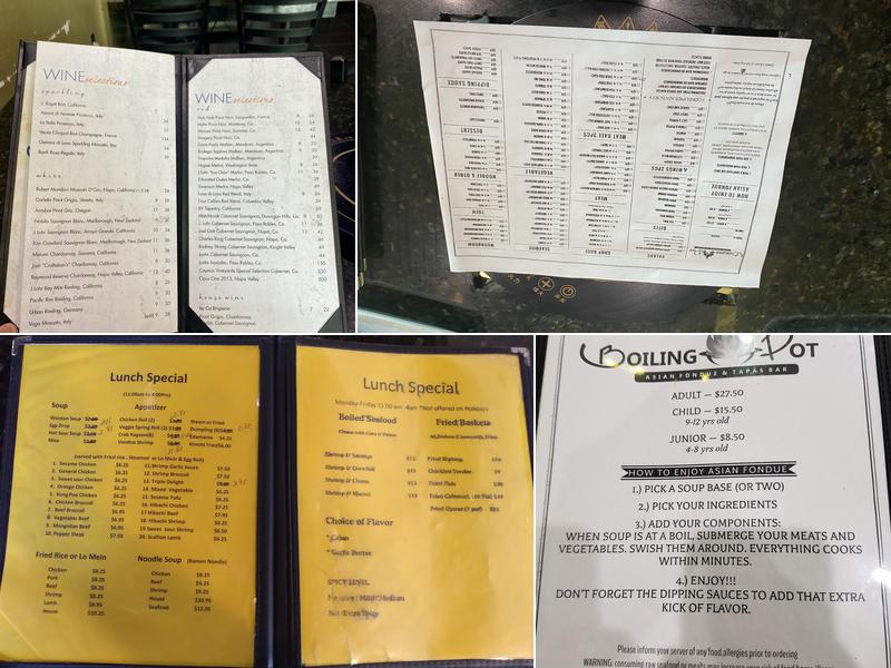 Boiling Pot Menu
