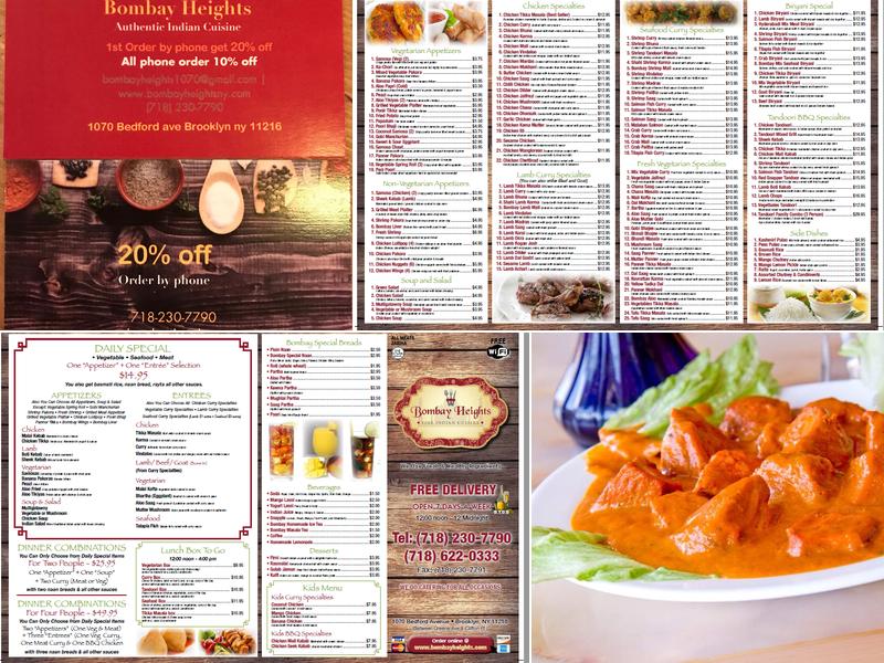 Bombay Heights Menu