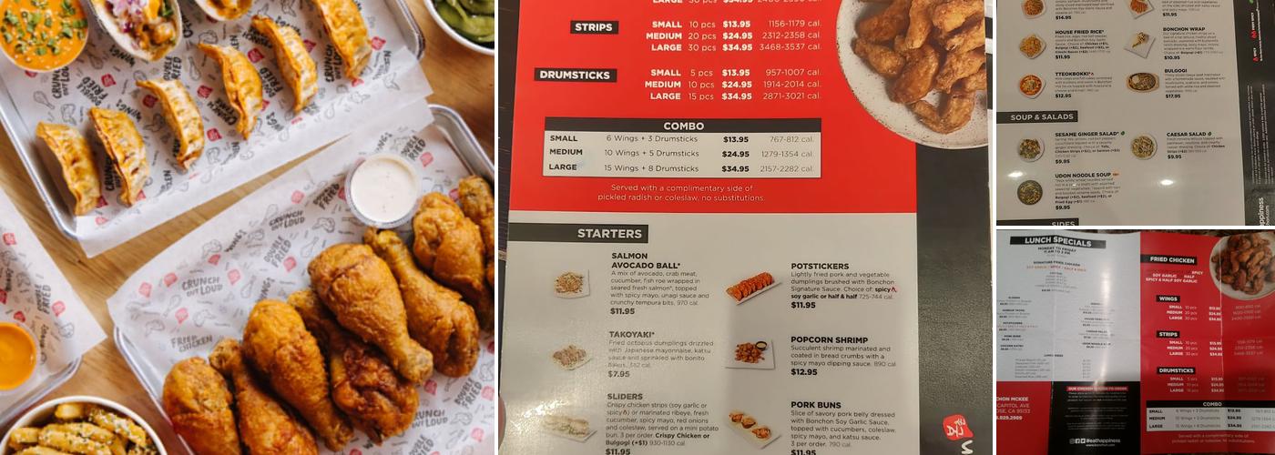 Bonchon McKee Menu