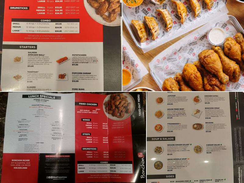 Bonchon McKee Menu