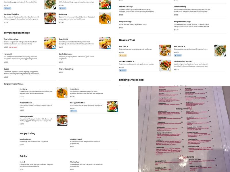 Bonding Menu