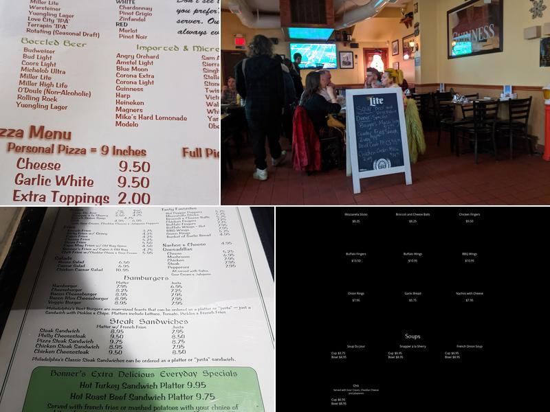 Bonner's Irish Pub Menu