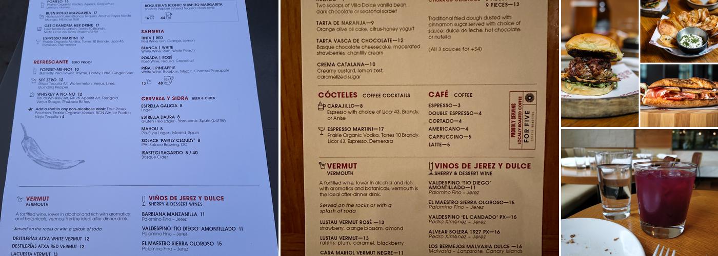 Boqueria Dupont Menu