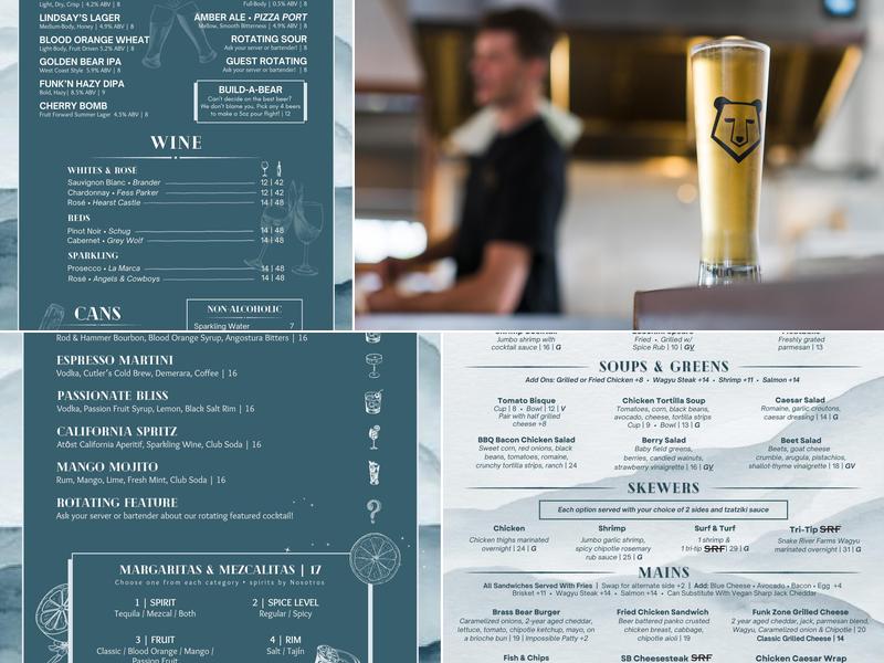 Brass Bear Funk Zone Menu