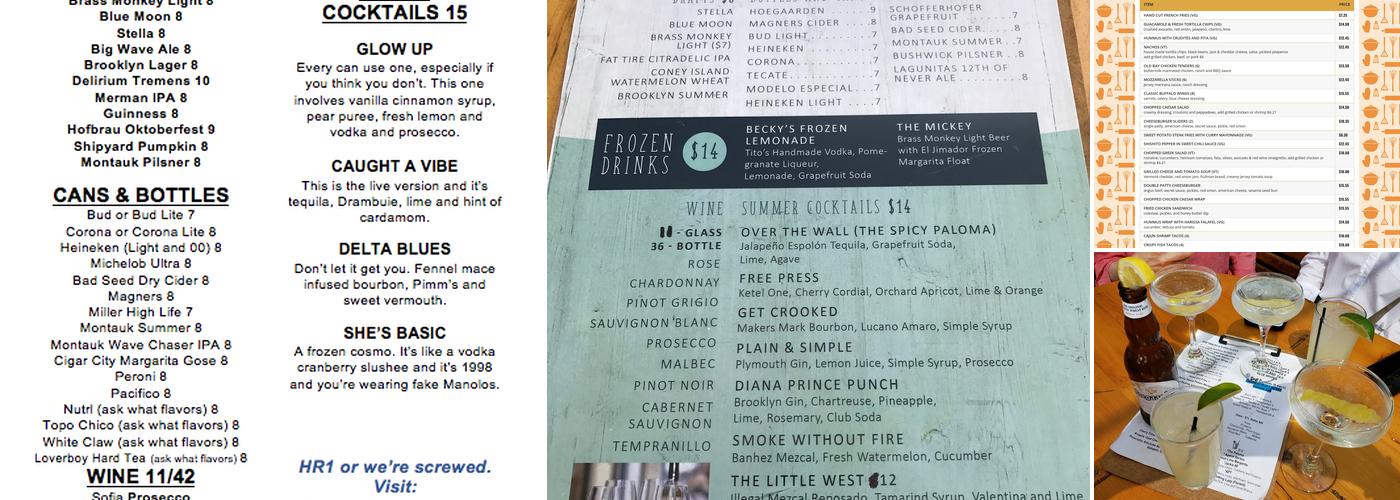 Brass Monkey Menu