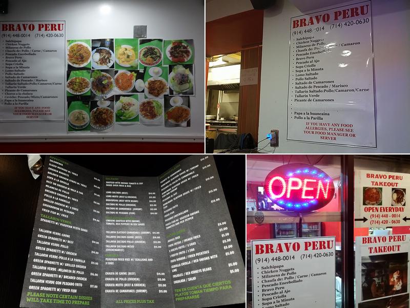 Bravo Peru Menu