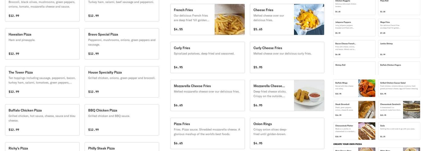 Bravo Pizza Menu