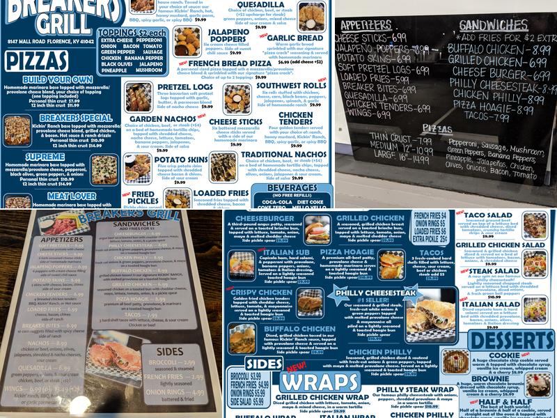 Breakers Grill Menu