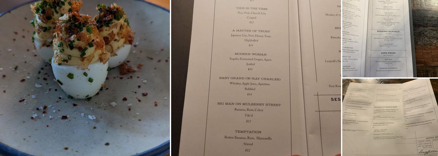 The Longfellow Bar Menu