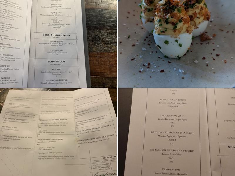 The Longfellow Bar Menu