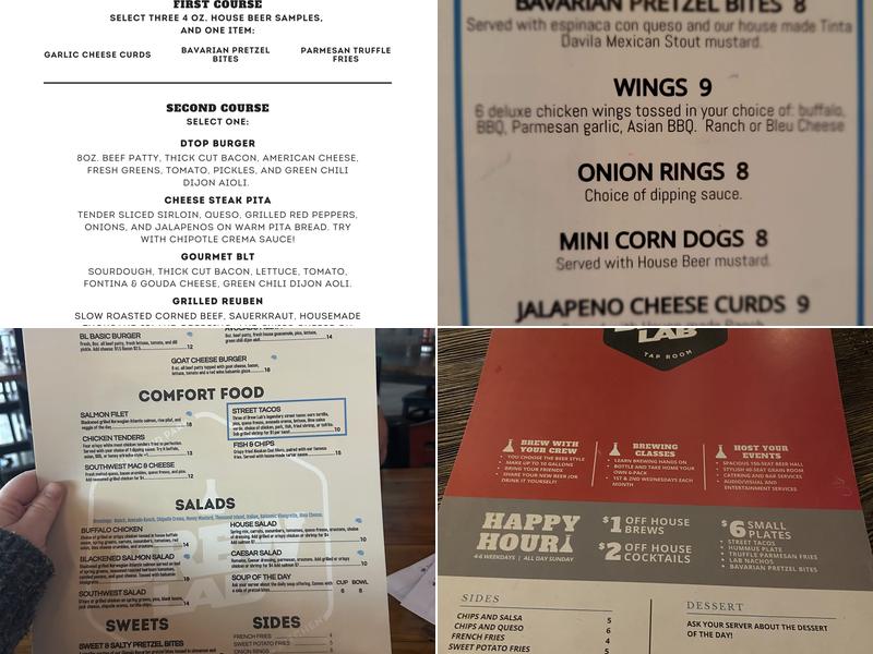 Brew Lab Menu