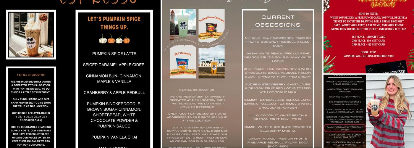 Brews Bros Espresso Menu