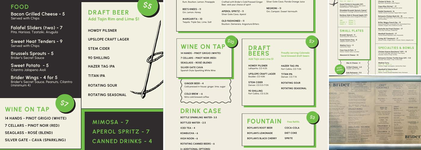 Brider Menu