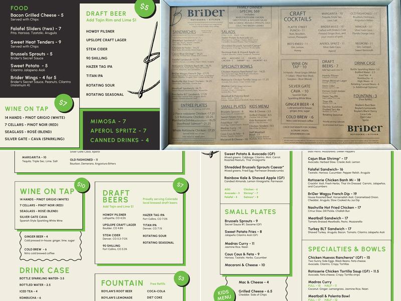 Brider Menu