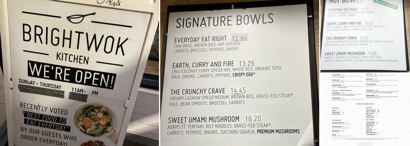 Brightwok Kitchen and Catering Menu