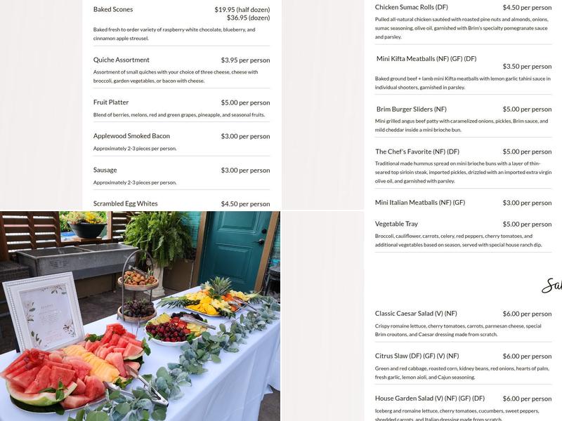 Brim Cafe & Catering Menu